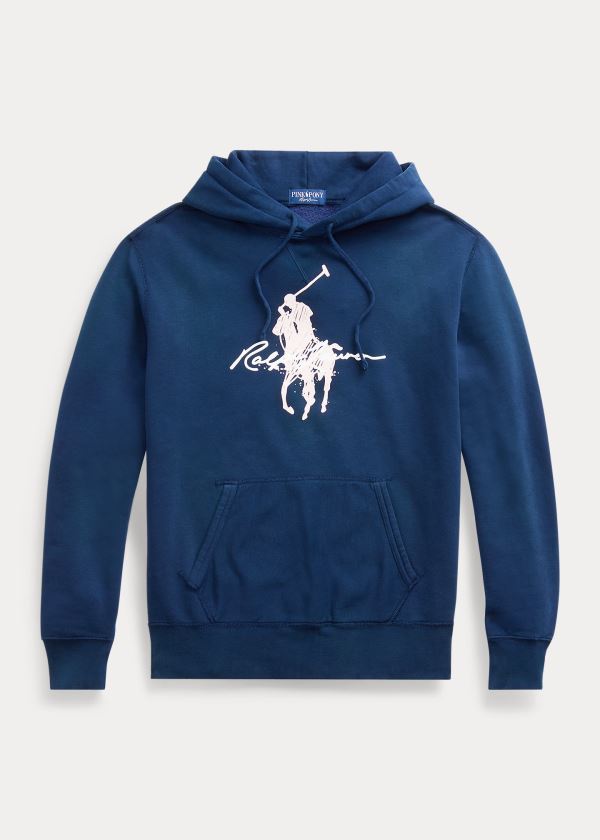 Sudaderas Con Capucha Ralph Lauren Hombre Azul Marino - Pink Pony Fleece - BXYTG8341